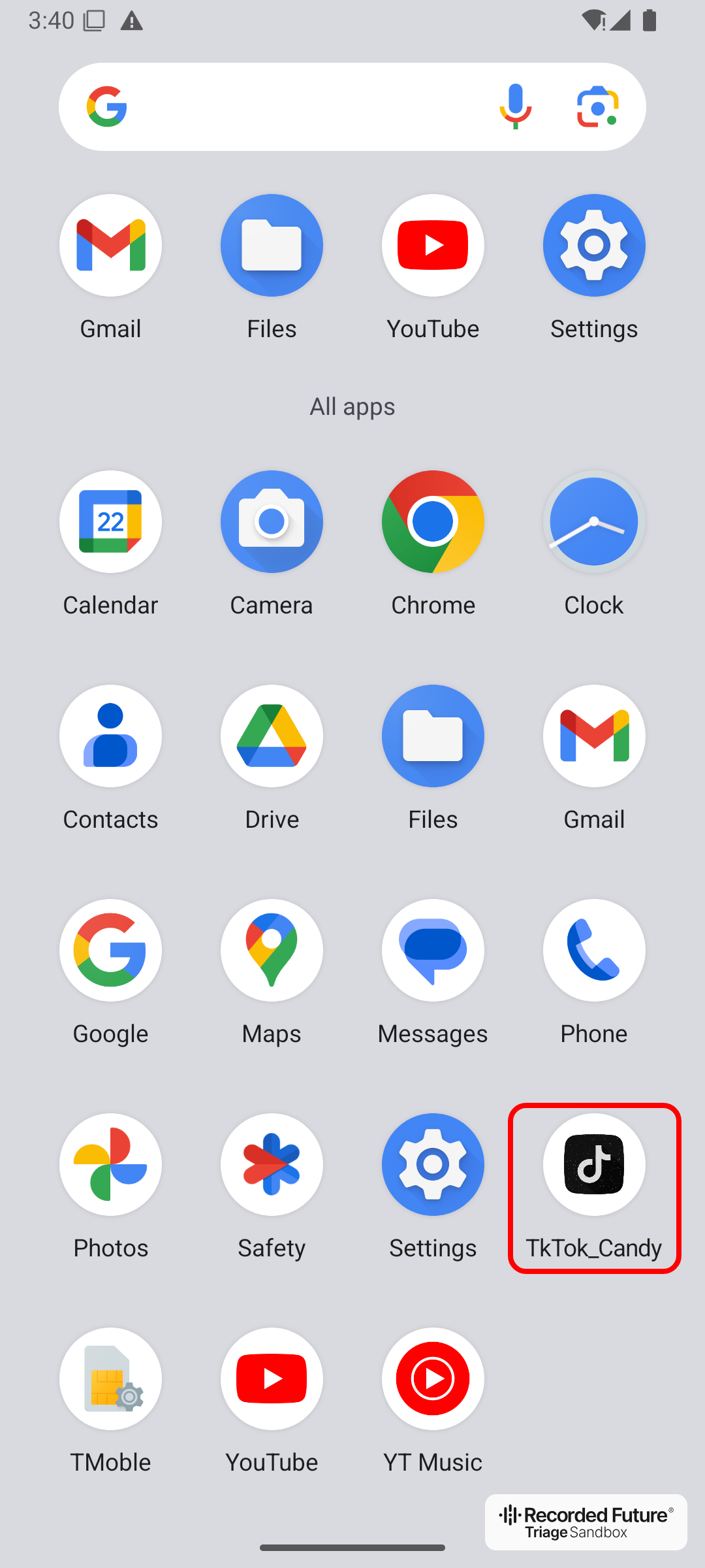 The TkTok_Candy icon on the home screen